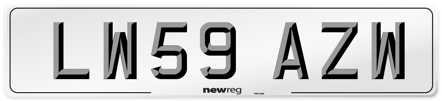 LW59 AZW Number Plate from New Reg